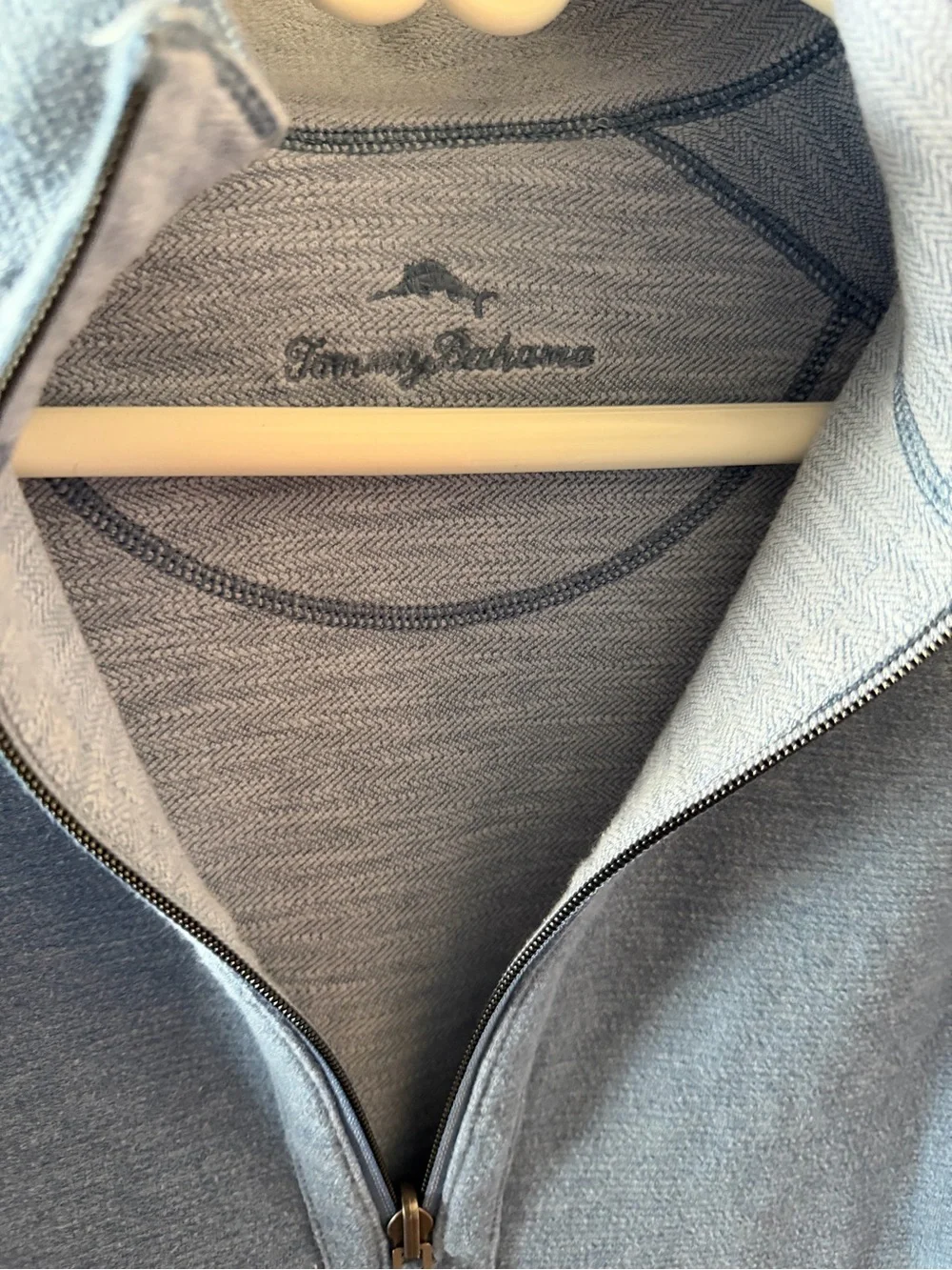Tommy Bahama reversible Men's Light Blue Quarter-Zip Sweater